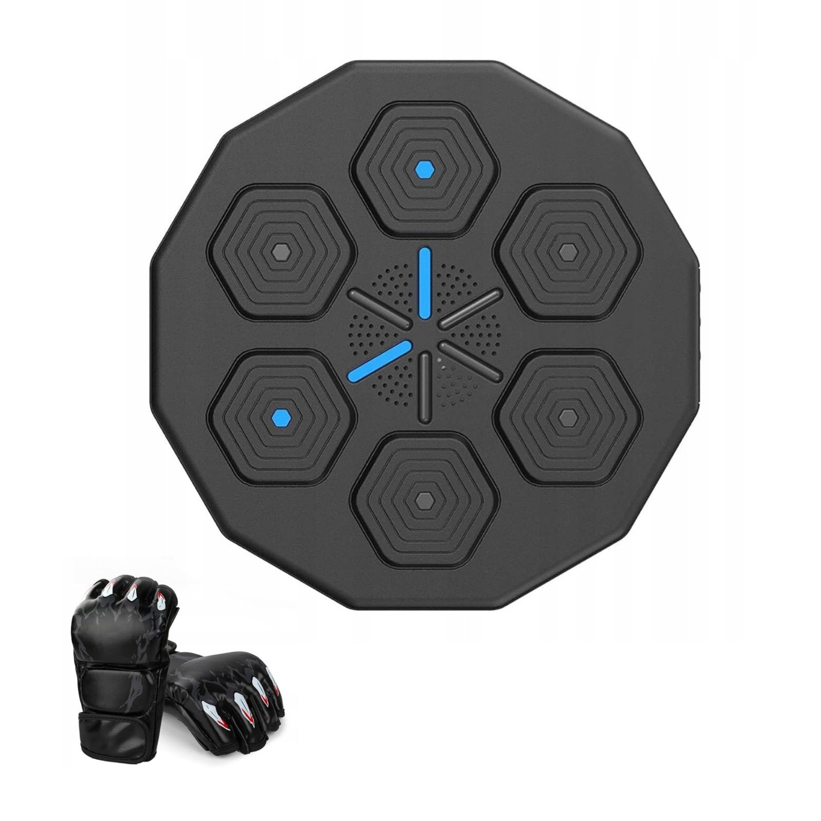 OKWISH Boxstation LED Music Punch Boxmaschine Bluetooth Musik Boxing Machine (Heimübungen Dekompression Effektives Boxtraining für Erwachsene und Kinder, Elektronische Boxautomat zur Wandmontage mit Boxhandschuhen), für Kinder Erwachsene Heimtraining Fitnessstudio