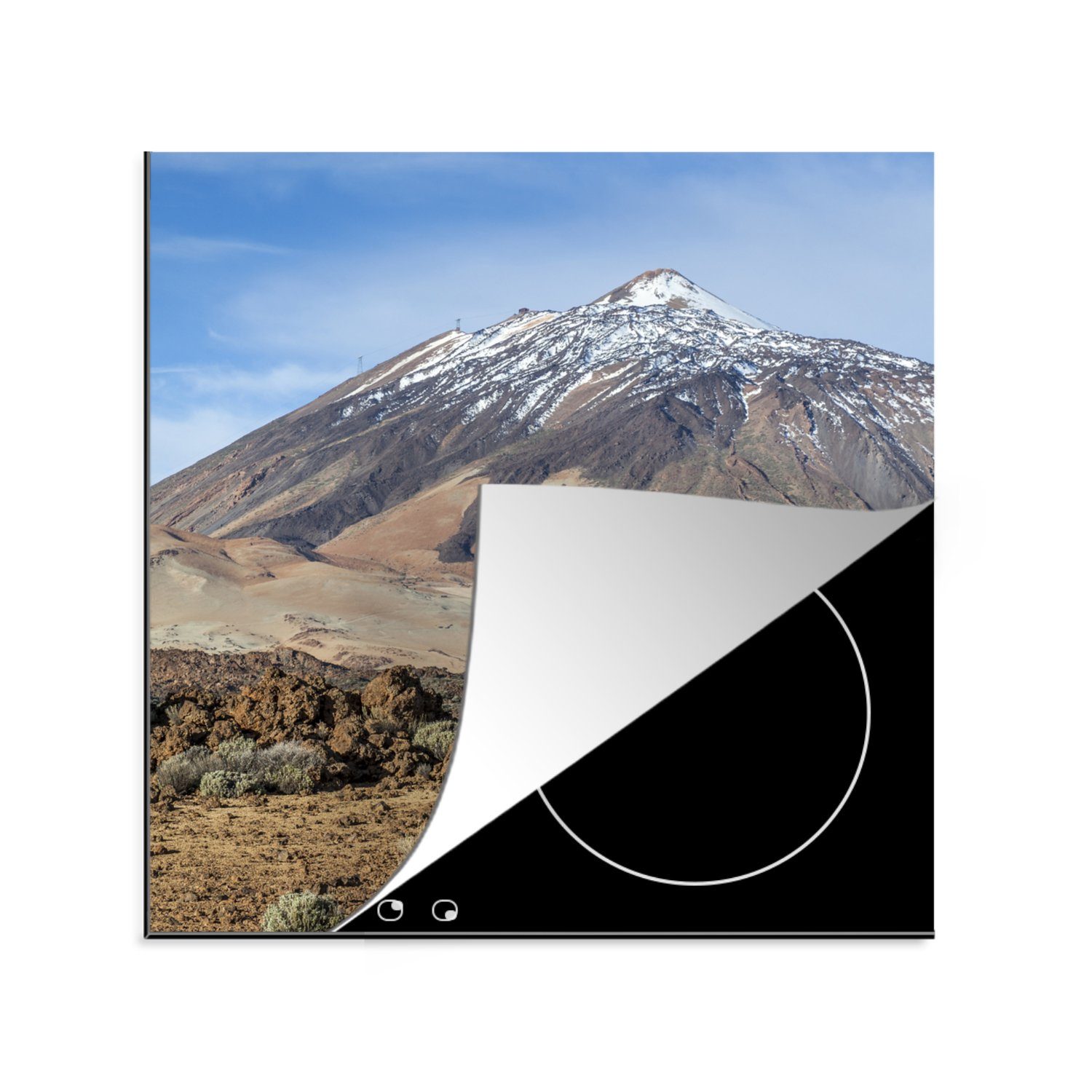 MuchoWow Herdblende-/Abdeckplatte Vulkan El Teide auf Teneriffa, Spanien, Vinyl, (1 tlg), 78x78 cm, Ceranfeldabdeckung, Arbeitsplatte für küche
