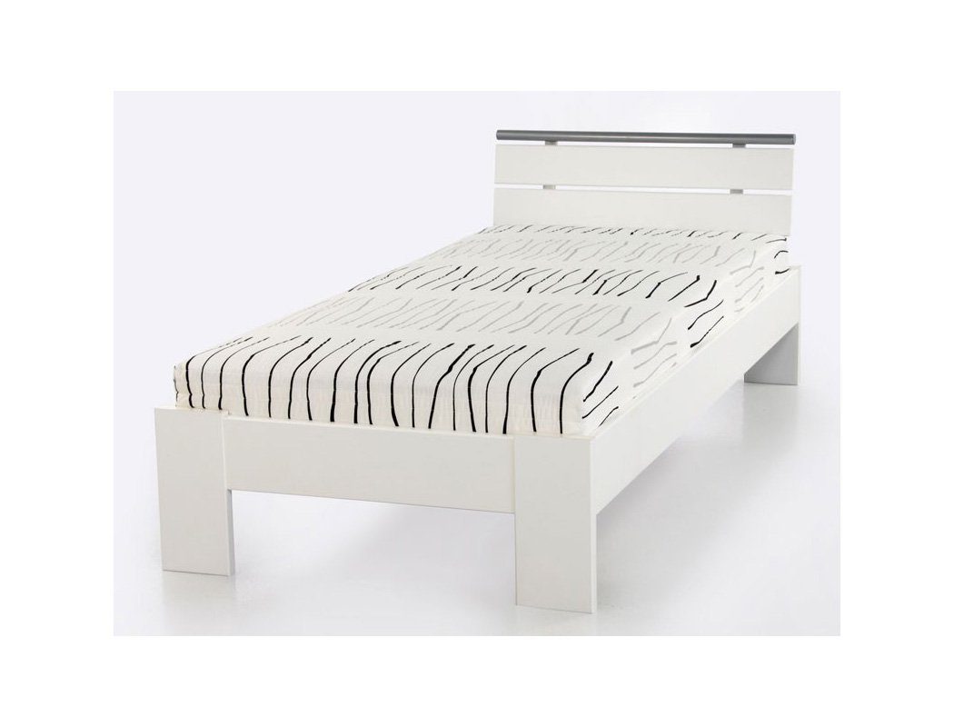 expendio Bett Cortina, Jugendbett 90x200 cm weiß mit Lattenrost und Matratze Kinderbett