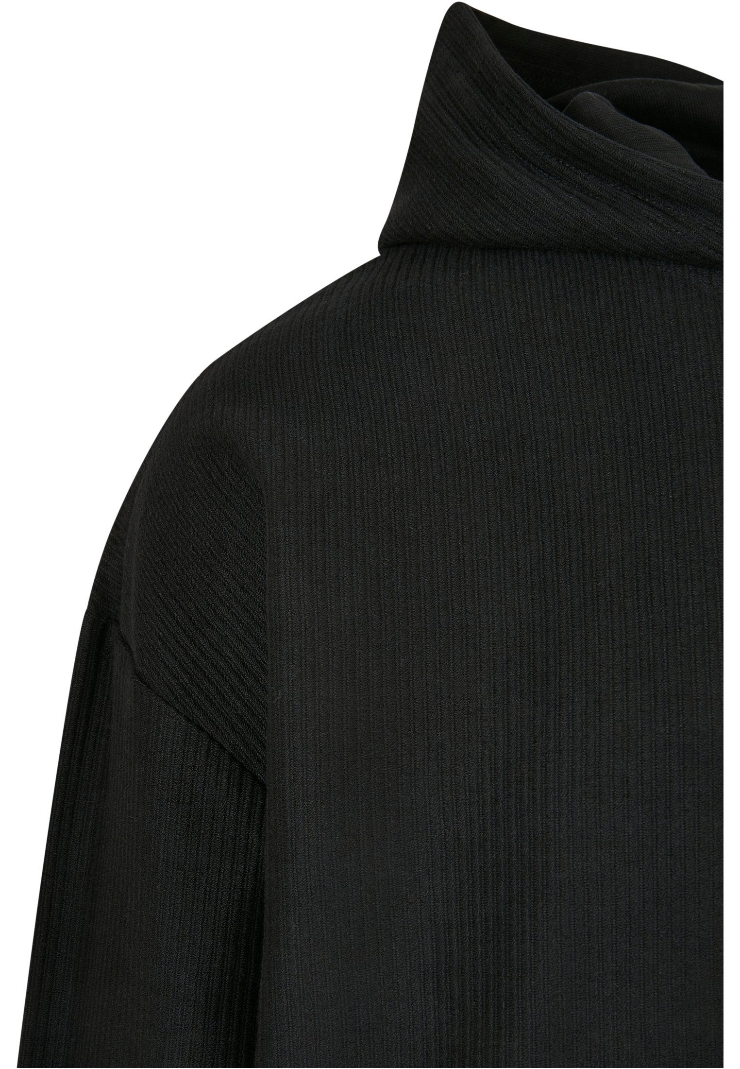 Hoody Herren black URBAN (1-tlg) Boxy CLASSICS Sweater Rib Terry