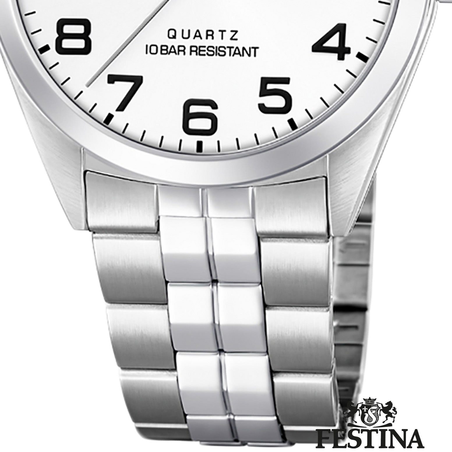 Festina Quarzuhr Festina Herren Uhr F20437/1 Edelstahl, (Analoguhr), Herren Armbanduhr rund, Edelstahlarmband silber
