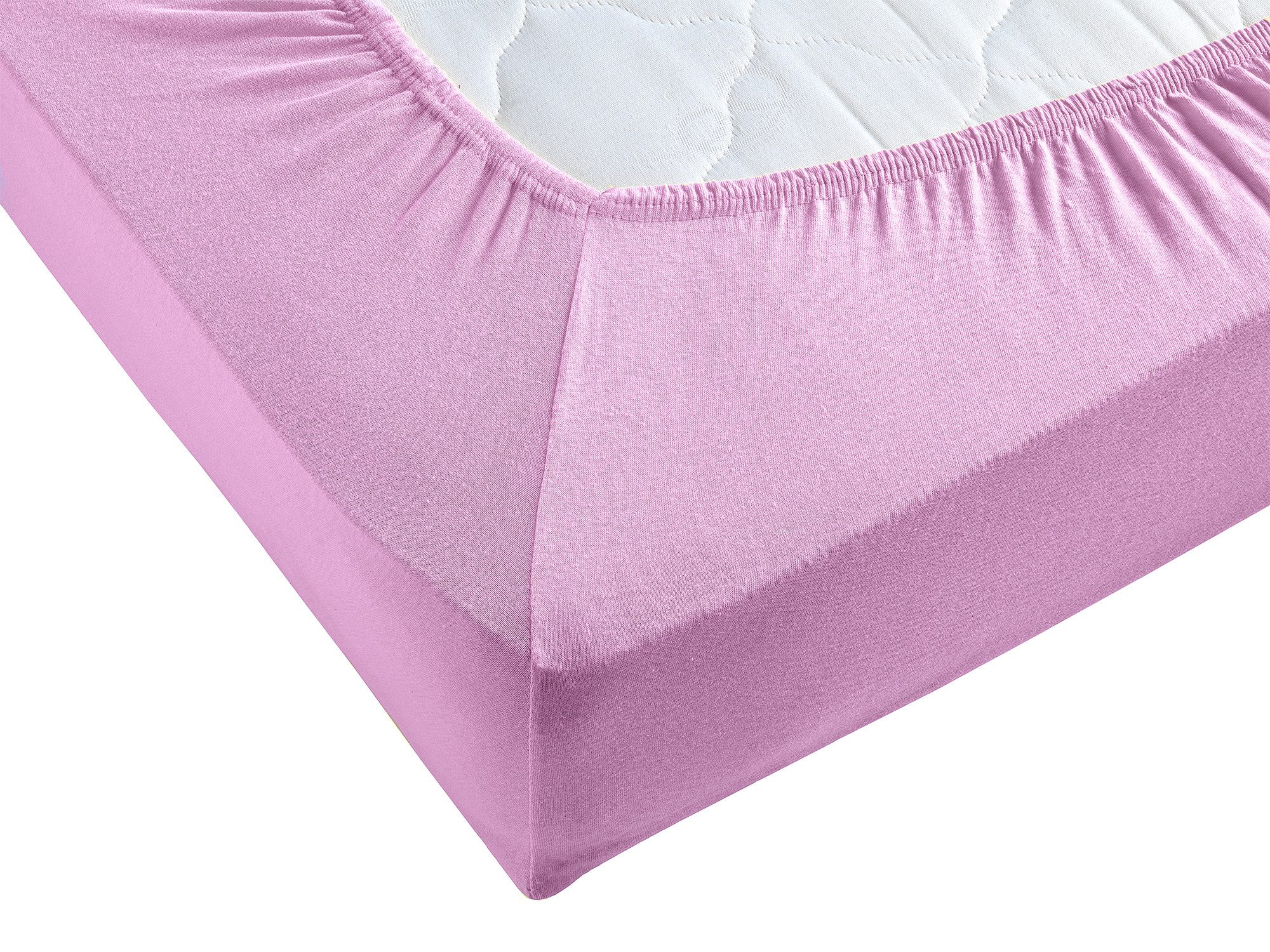 Visaggio Spannbettlaken Jersey aus 100% Baumwolle Spannbetttuch Bettlaken, Jersey, Gummizug: rundum, Spannbettlaken, für Matratzenhöhen bis 22 cm, Steghöhe 30 c – Bild 2 von 4