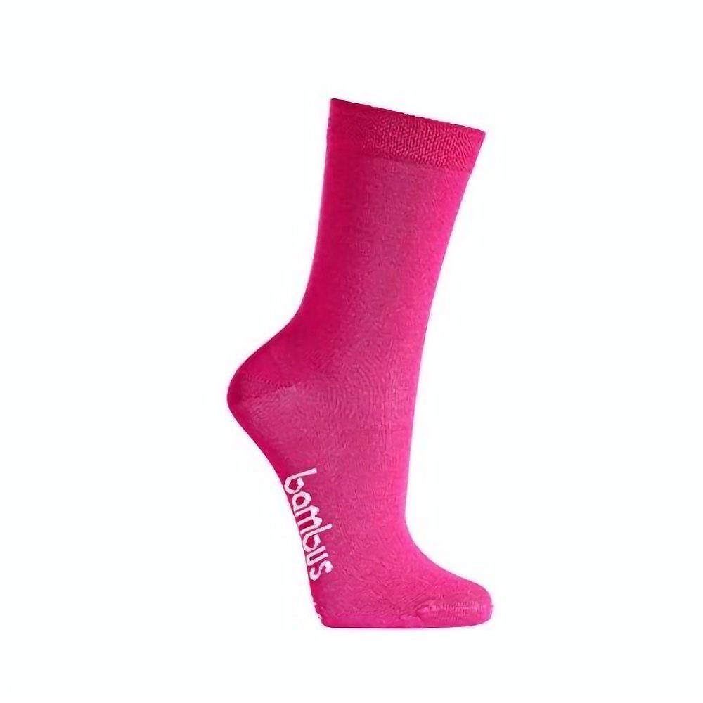 TippTexx 24 Socken 6 Paar Bambus Kinder Socken, handgekettelt für Mädchen/Jungen Pink