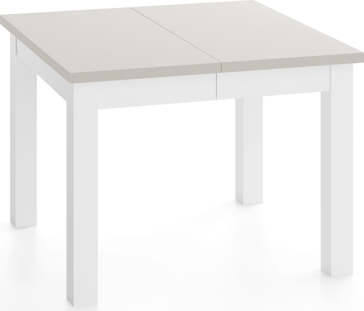 WFL GROUP Esstisch Toren ausziehbar verlängerbar quadratisch mit weißen Holzbeinen (MADE IN EU, XXL Groß– 80/90/100 cm ausziehbar auf 180/190/200/280/290/300 cm), platzsparender Tisch in Holzoptik für Küche, Esszimmer oder Wohnzimmer