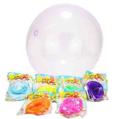 BEMIRO Aufblasbares Bällebad Blasenball - Gummiball mit Aufblasröhrchen