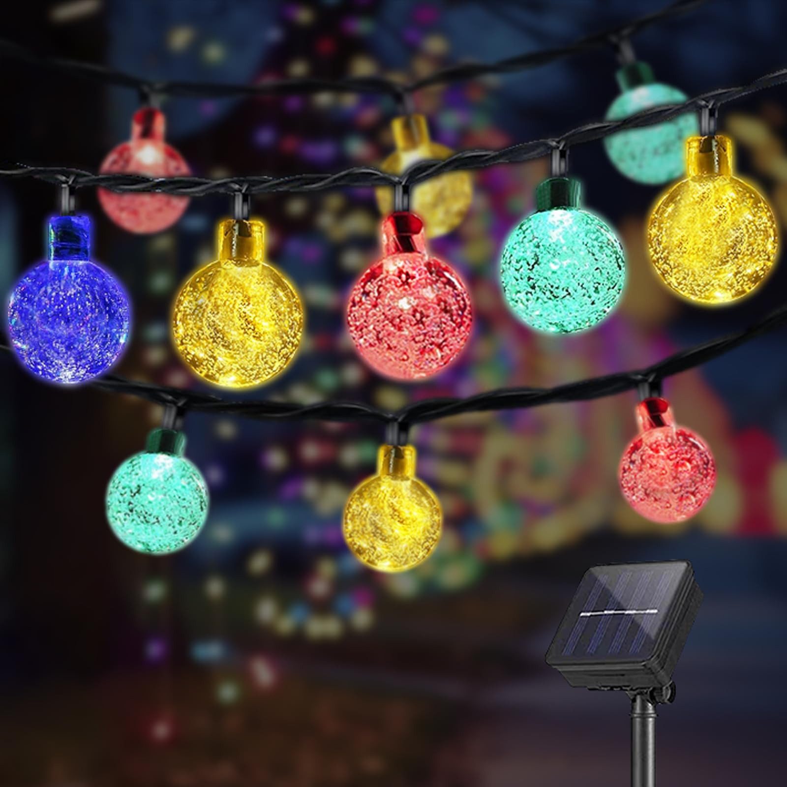 LQWELL LED Solarleuchte LED Kugeln Lichterkette günstig online kaufen