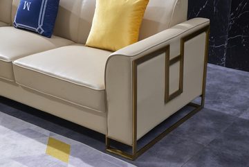 JVmoebel Wohnzimmer-Set, Sofa Ecksofa L Form Sessel Couchtisch Hocker Ecksofa Polster 2tlg.