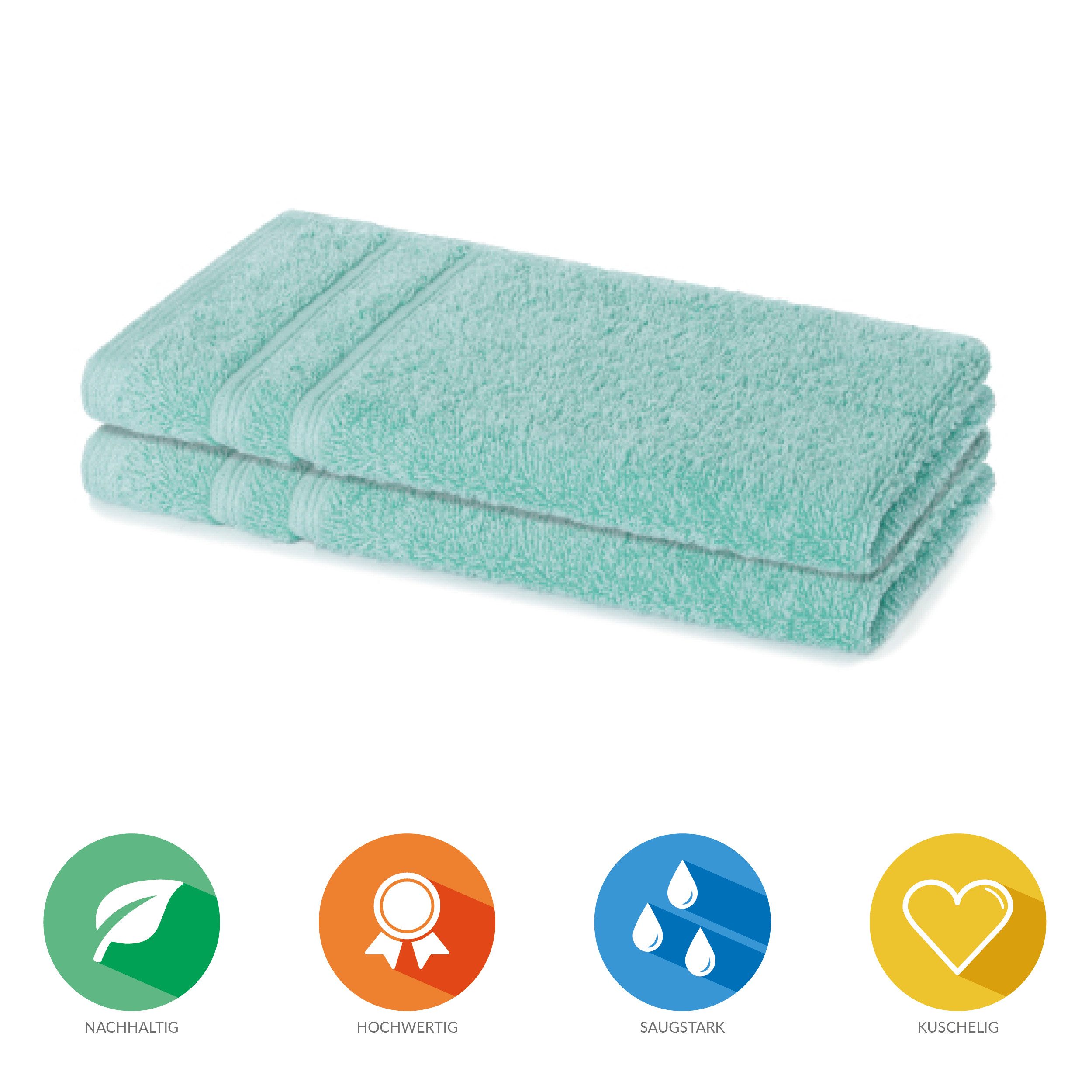 Lavea Gästehandtuch Bali Gästetücher 30x50 cm, Gästetuch, Gästehandtücher klein, Weiches Bio-Baumwollfrottee (Set, 2-St), Handtuch, Gästehandtuch-Set, GOTS-zert – Bild 2 von 5