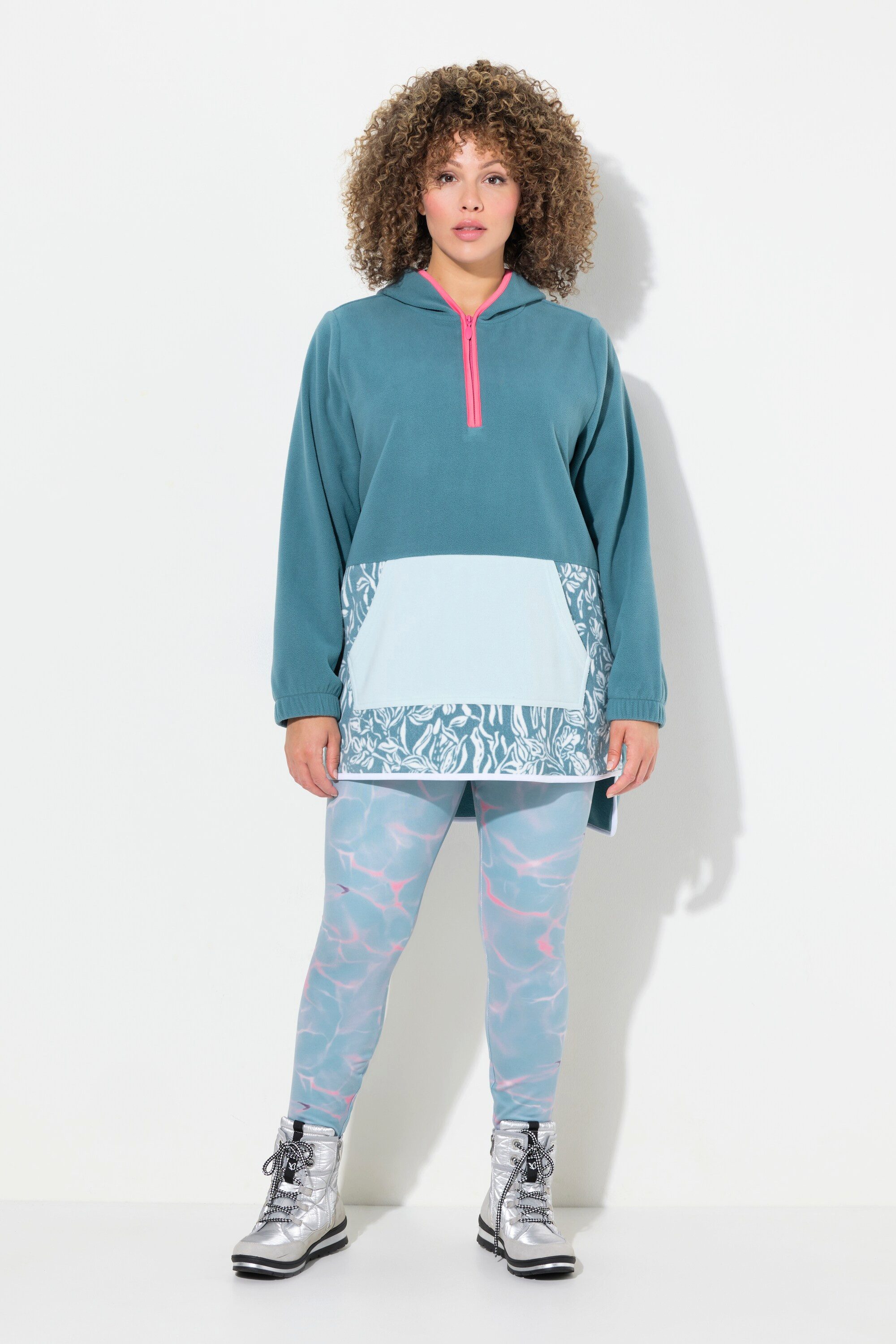 Sweatshirt Fleece-Hoodie Kängurutasche Kapuze Langarm