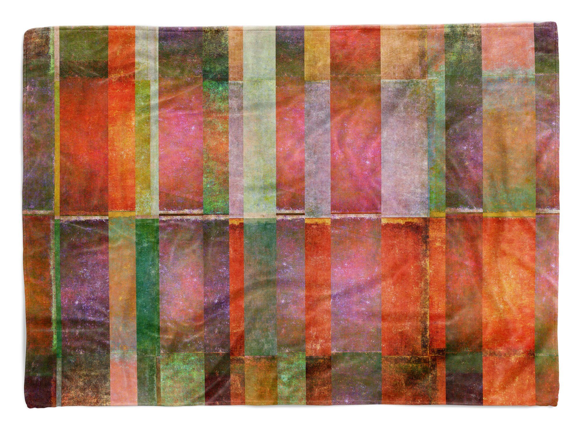 Sinus Art Handtücher Handtuch Strandhandtuch Saunatuch Kuscheldecke mit Fotomotiv Muster Rot Auffallend, Baumwolle-Polyester-Mix (1-St), Handtuch