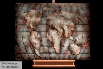 KUNSTLOFT Metallbild Mundo magnífico 100x70 cm, handgefertiges Wandrelief 3D