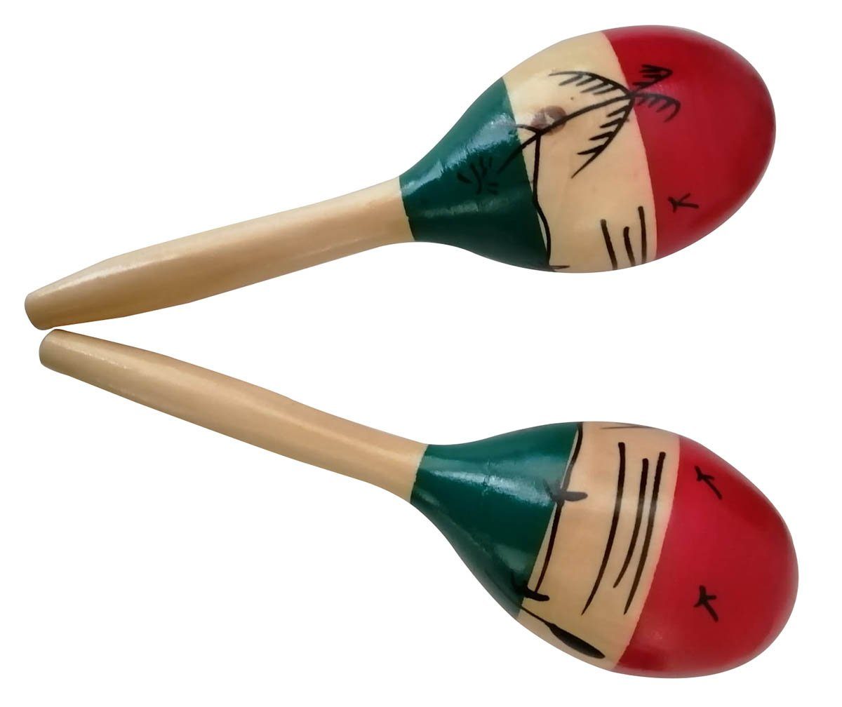 Spielzeug-Musikinstrument Maracas Musik Instrument Mexiko, 2 Stück aus Natur, (Packung, 2 tlg., 2 Maracas), handbemalt und lackiert