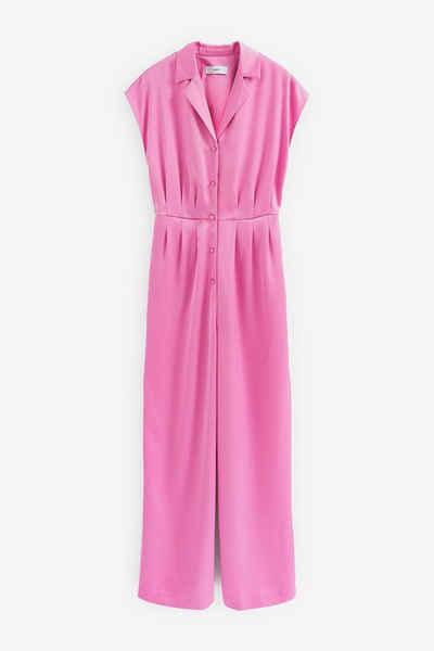 Next Jumpsuit Satin-Overall mit weitem Bein und Gürtel (1-tlg)