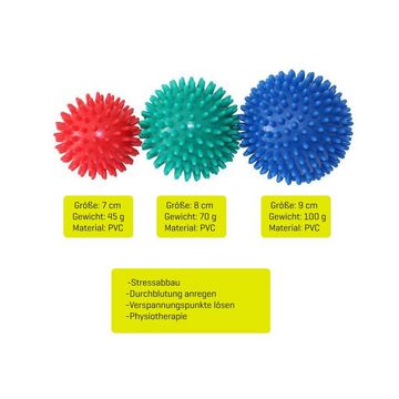 Sporttrend 24 Massageball ø 7cm Massageball Igelball + Grip Ball blau, Bindegewebe