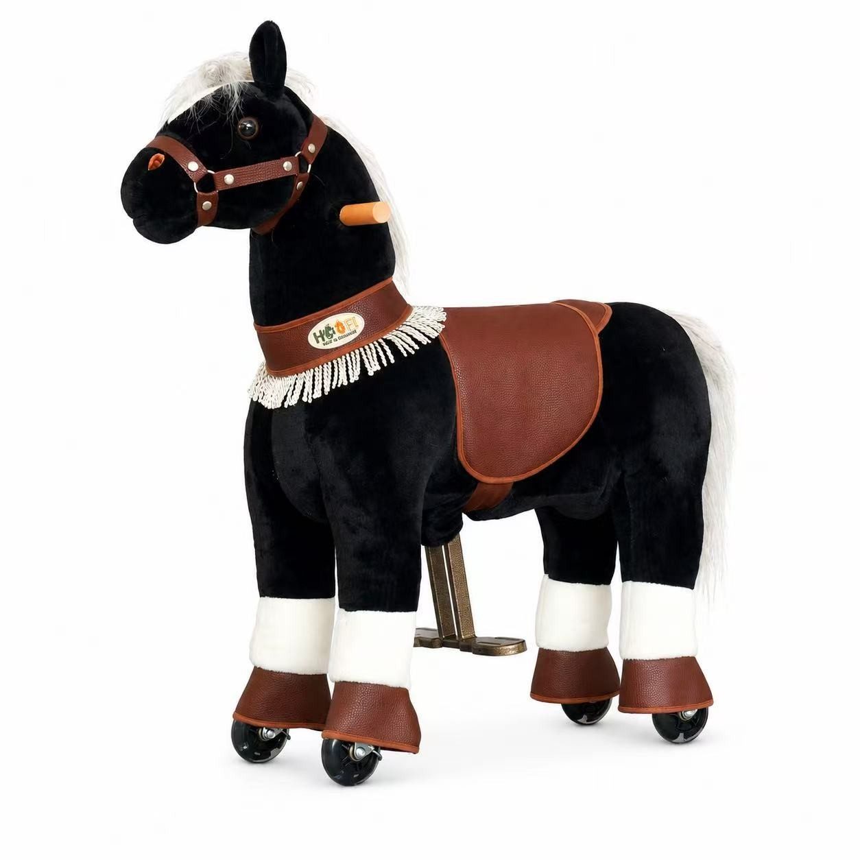 Hoofi Stehpferd Mechanisches Reitpferd Oliver Schwarz Small 3–5 Jahre bis 30 kg