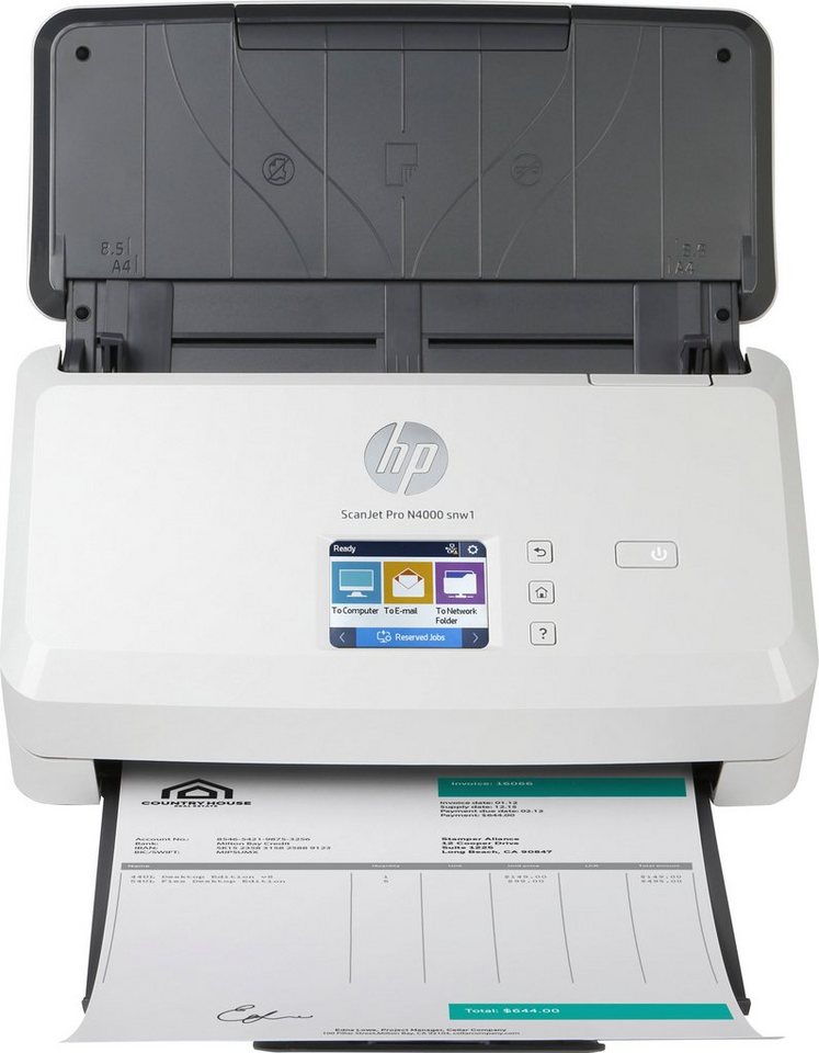 HP ScanJet Pro N4000 snw1 Einzugsscanner, (LAN (Ethernet), WLAN (Wi-Fi), Wi-Fi  Direct, HP+ Instant Ink kompatibel)