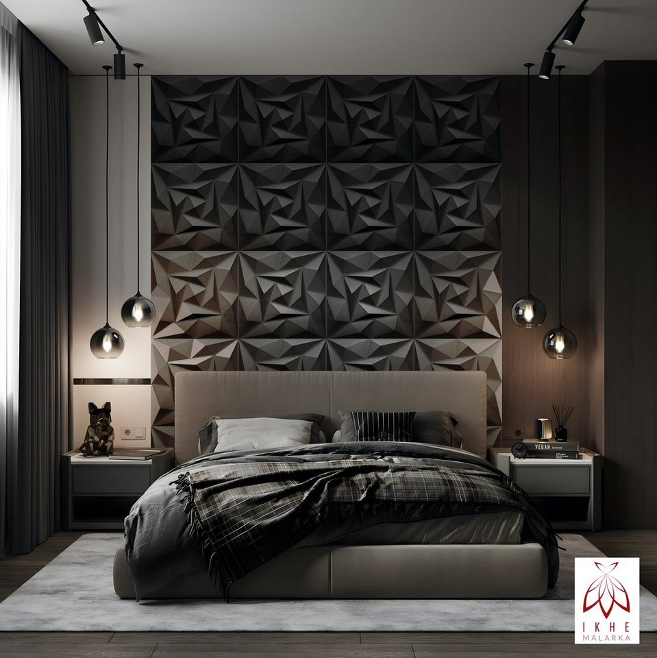 Thumbnail - IKHEMalarka 3D Wandpaneel aus Polystyrol Styropor XPS 4m²/16 Stück, BxL: 50,00x50,00 cm, 0,25 qm, (16-tlg) 3D Paneelen f...