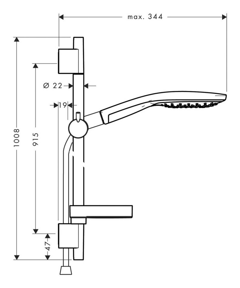 Thumbnail - hansgrohe Stangenbrause-Set Raindance Select S 150, Höhe 100.8 cm, 3 Strahlart(en), Brauseset 3jet mit Brausestange 900 ...