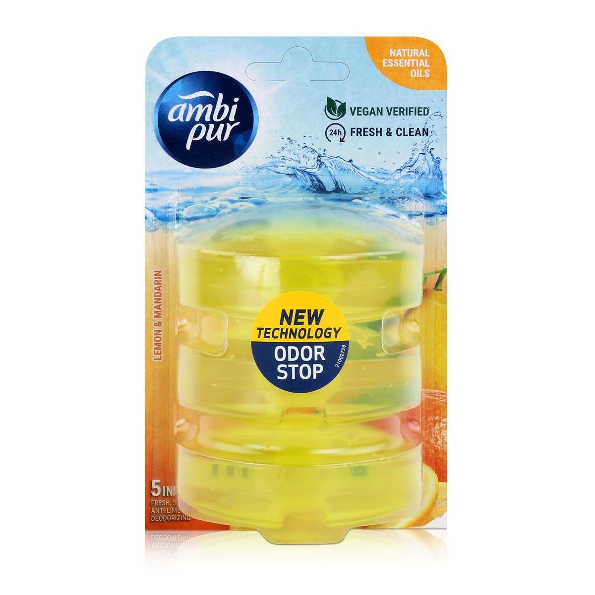 (1er Lemon Pur 3x55ml Ambi Pack) WC-Frische WC-Duftspüler Mandarin pur & Nachfüller ambi
