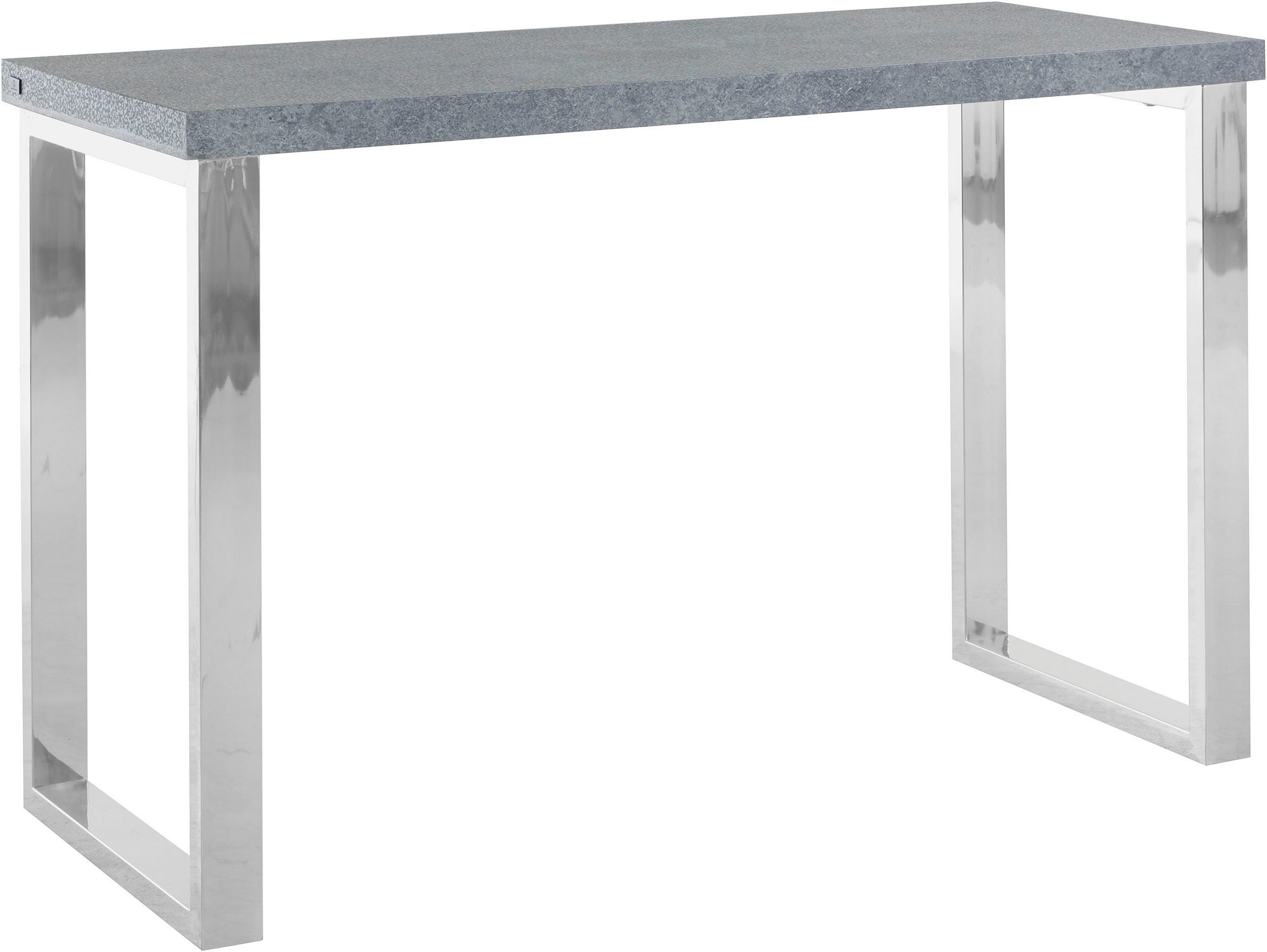 Tischplatte Beton Schreibtisch aus Metall mit Dave, in Chrom-Gestell loft24 Optik modernem