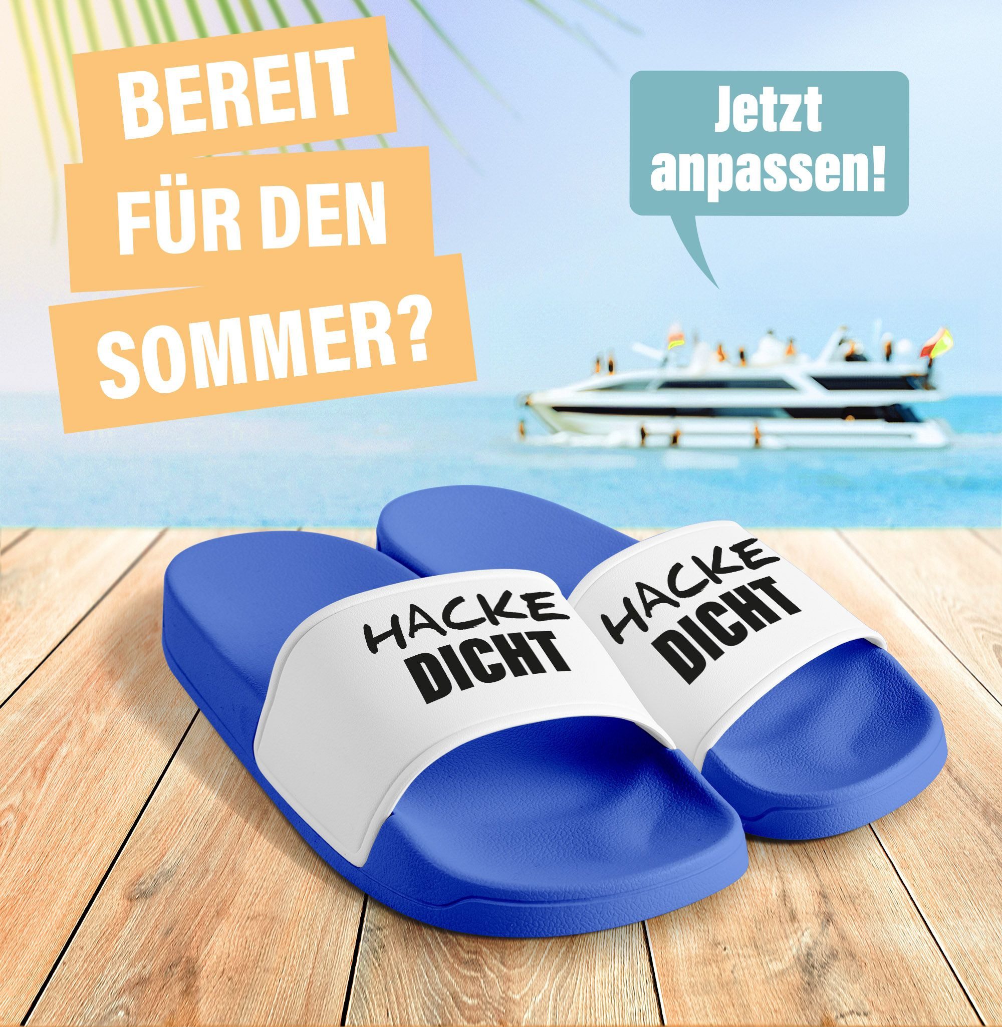 MoonWorks Badeschlappen Badelatschen Unisex mit Aufdruck Hacke Dicht ist Ba günstig online kaufen