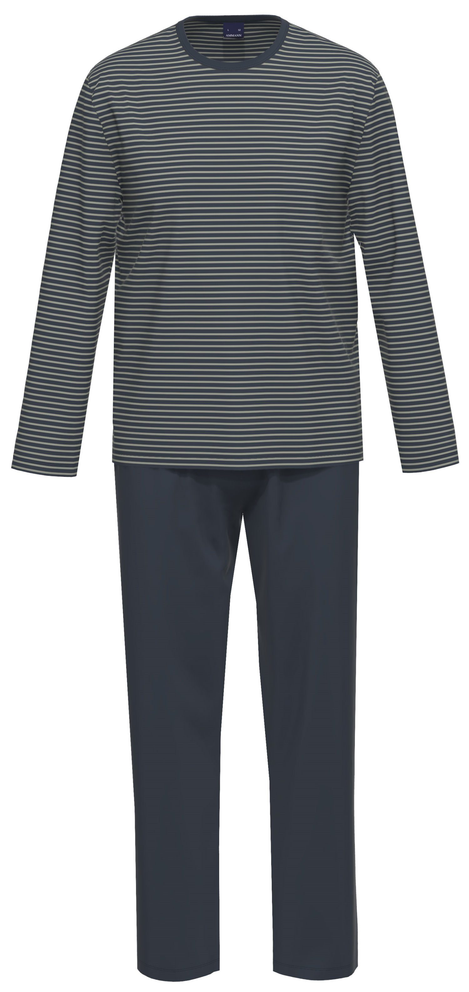 Schlafanzug Herren Pyjama mit langem Arm