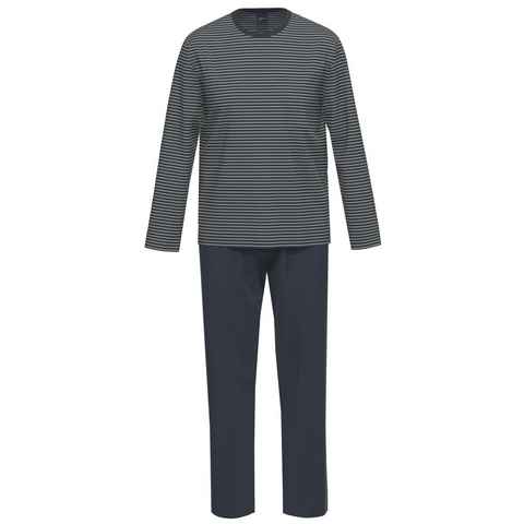 Ammann Schlafanzug Herren Pyjama mit langem Arm (2 tlg) Baumwolle
