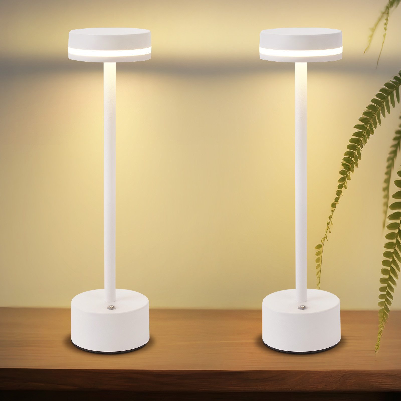 Nettlife LED Tischleuchte Modern Gold/Weiß/Schwarz/Silber Kabellose Nachttischlampe USB-C, Touch Dimmbar, LED fest integriert, Modern Tischlampe für Schlafzimmer Esszimmer Büro
