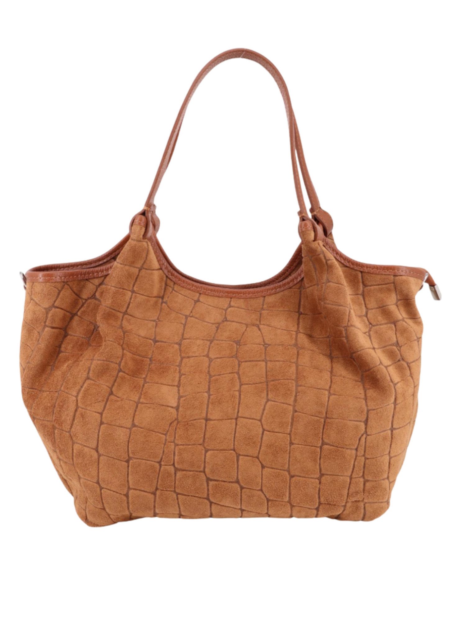 BRISE TASCHE Shopper Geräumiger Echtleder-Shopper mit Schulterriemen und 3 Fächern, Echtleder, Reißverschlussfächer, abnehmbarer Schulterriemen