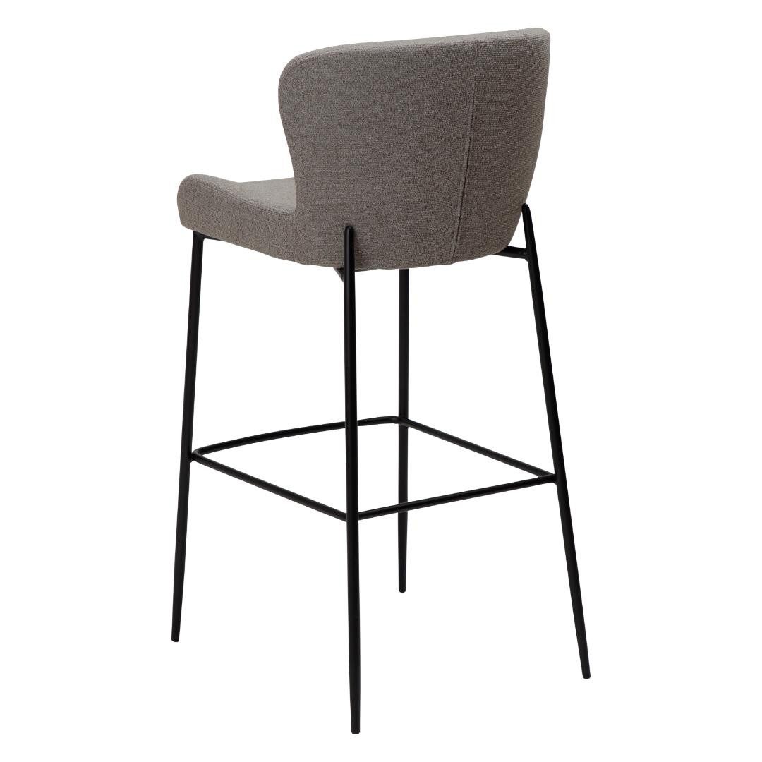 ebuy24 Barhocker Glam Dan-Form Barhocker Bouclé hellbraun.