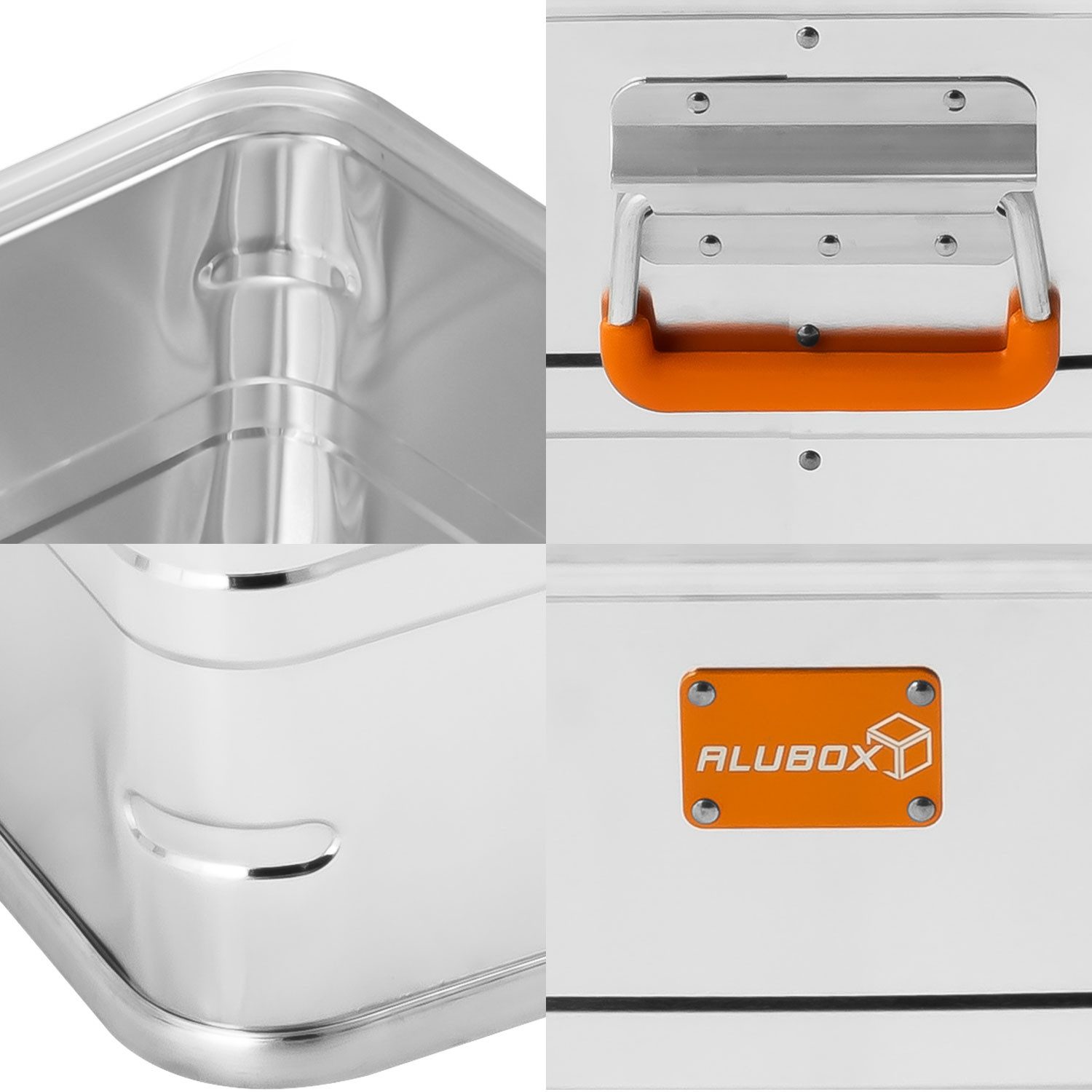 ALUBOX Aufbewahrungsbox Lagerbox Stapelboxen (106 Liter), Größenübergreifend kombinierbare Stapelmöglichkeiten