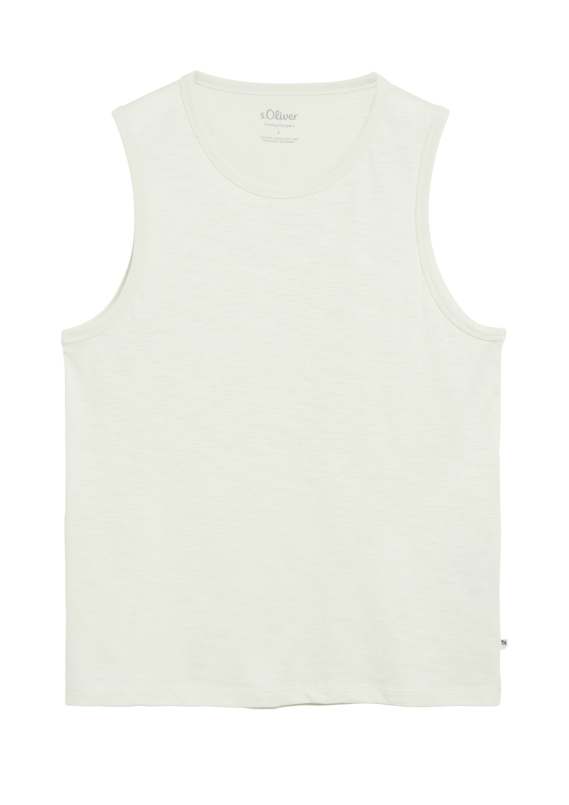 s.Oliver Muskelshirt T-Shirt Meliertes Tanktop aus Baumwollmix