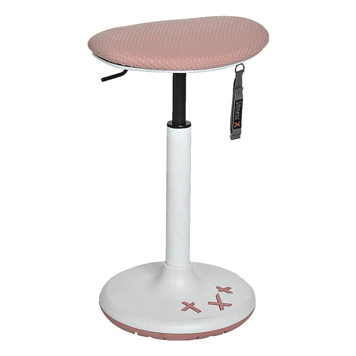 TPU TOPSTAR (Thermoplastische Sitness 30 zartrosa/weiss XL, X Stool Polyurethane) Standfuß patentierter Stehhilfe aus