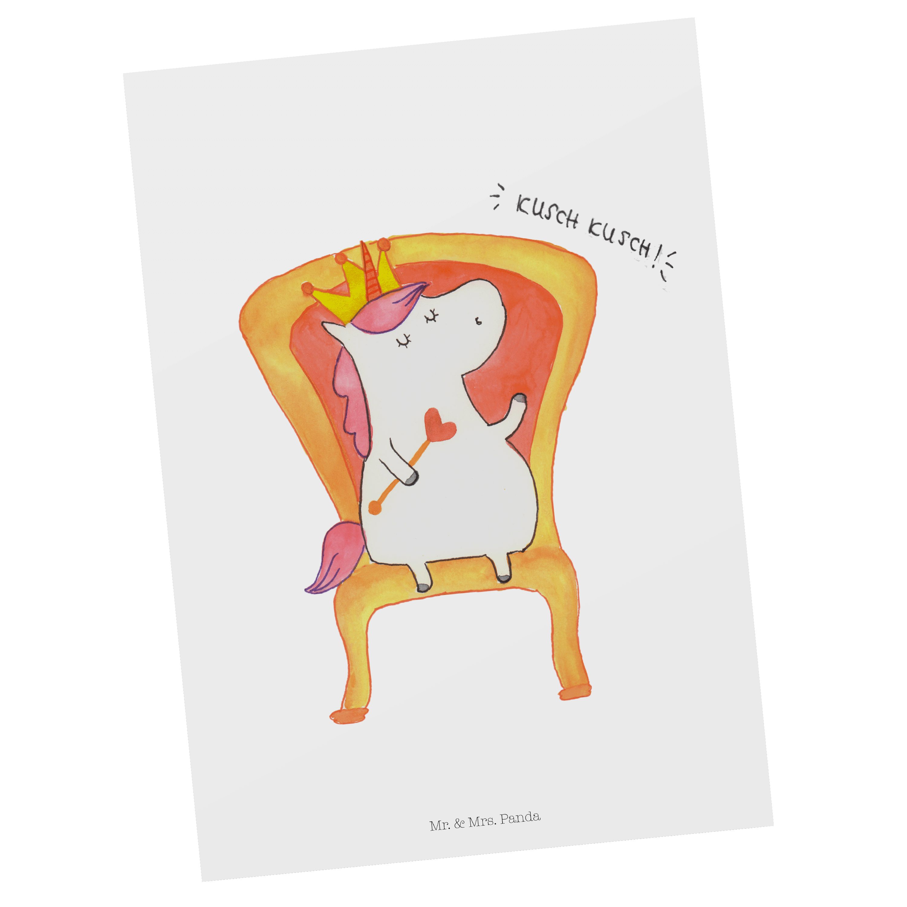 Prinzessin Mr. Mrs. Einhorn Postkarte Dankeskarte Geburtstagskarte, Panda & - Geschenk, Weiß -