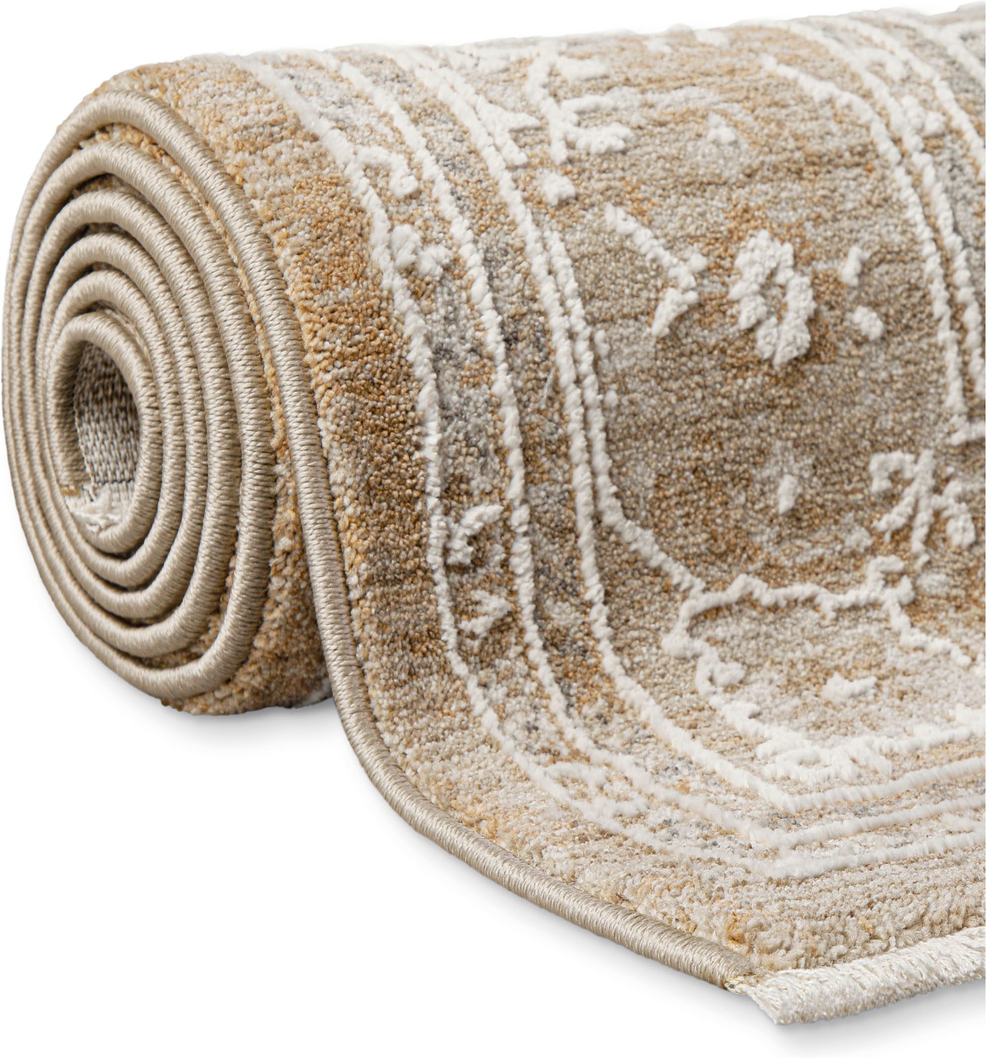 Esprit Teppich Vintage Soul, rechteckig, Höhe: 15 mm, Kurzflor, Vintage-Orient-Look, Hoch-Tief-Effekt, waschbar, Jute-Rücken