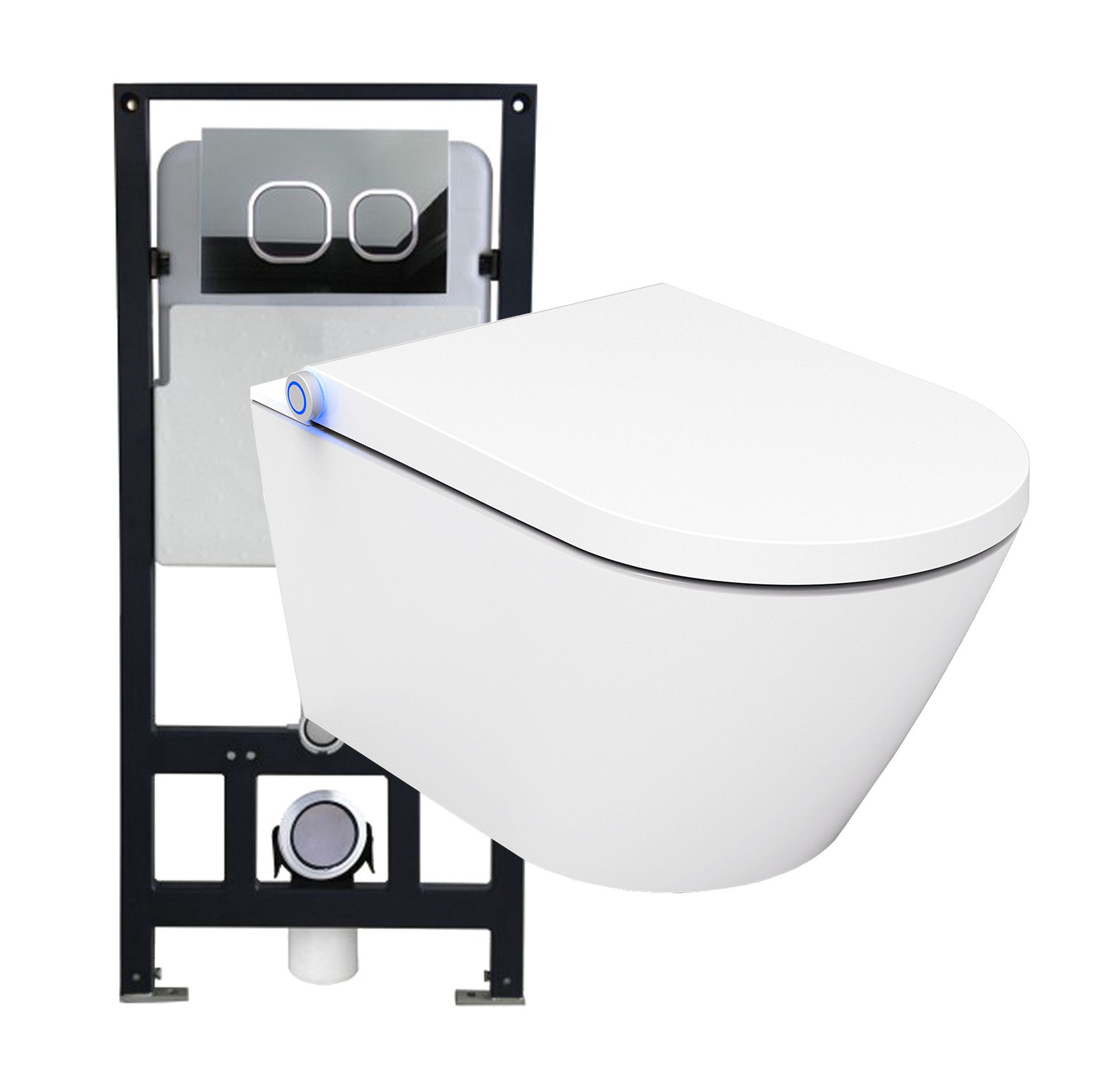 Bernstein WC-Komplettset Dusch-WC Basic 1102, Wandmontage, (Vorwand-Set 3-St. WC, Vorwandelement, Betätigungsplatte), Mit Vorwandelement G3004A