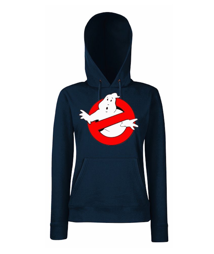 Eine große Auswahl an Produkten Youth Designz Kapuzenpullover Ghostbusters Pullover mit Damen Navyblau Hoodie trendigem Frontprint
