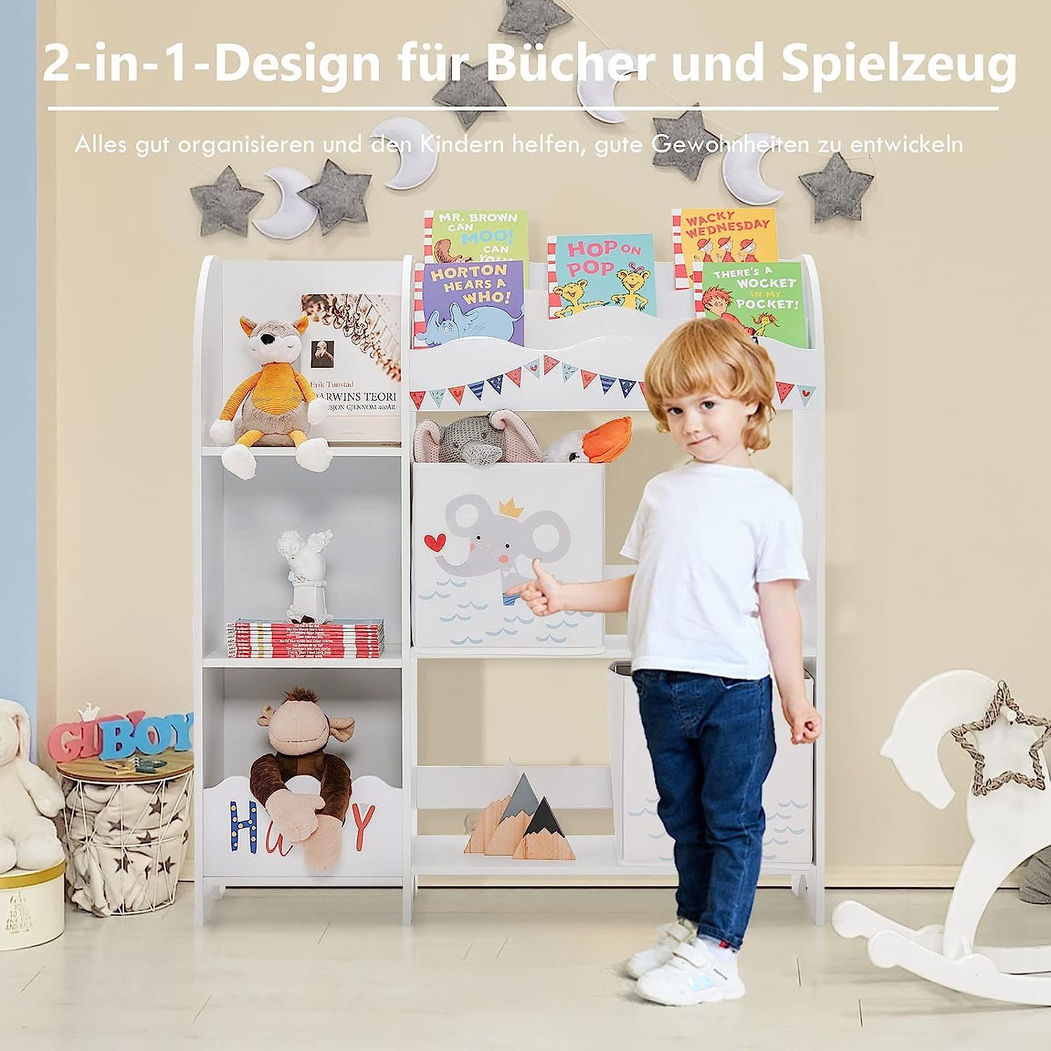 KOMFOTTEU Bücherregal Spielzeug-Organizer, Kinderzimmerschrank günstig online kaufen