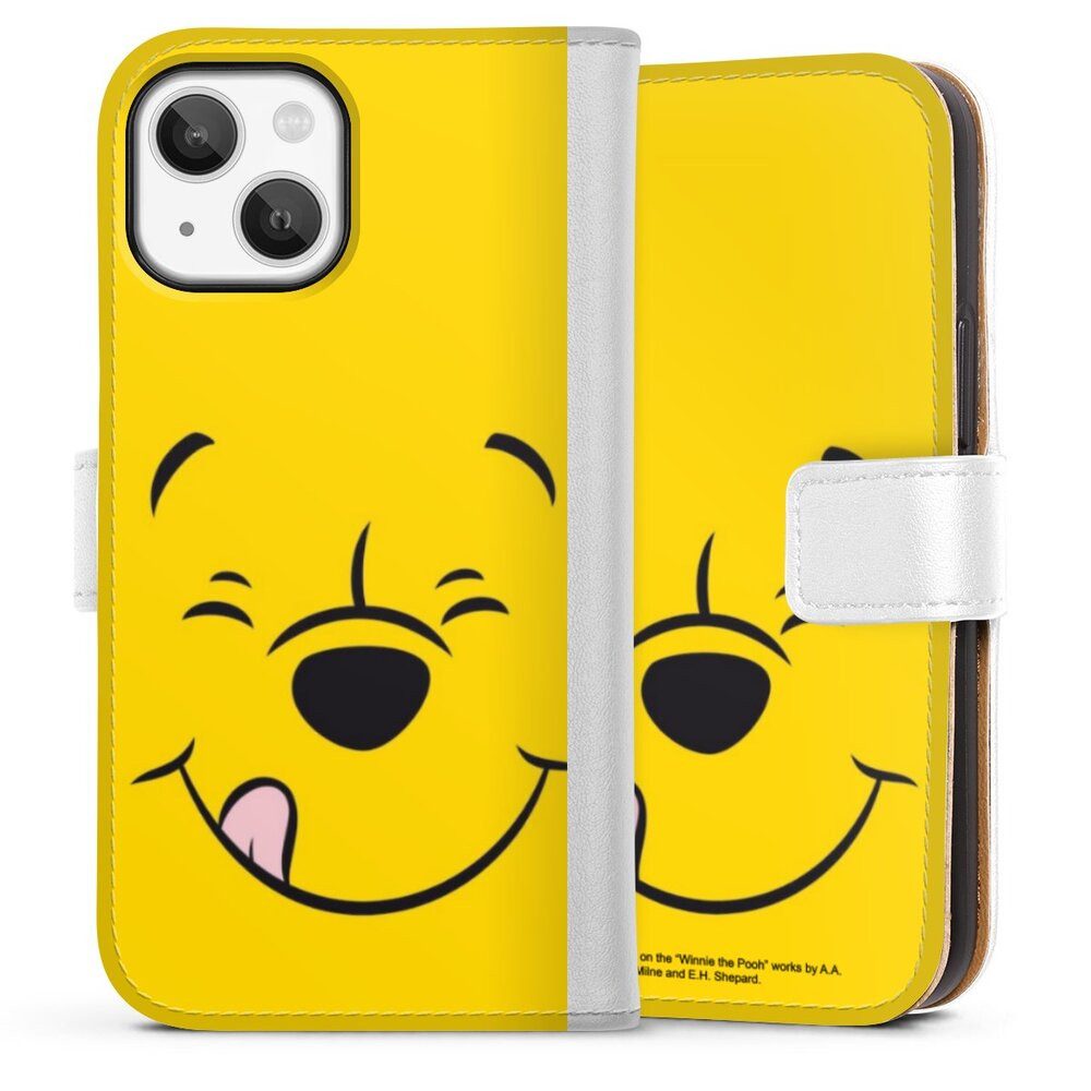 DeinDesign Handyhülle Winnie Puuh Offizielles Lizenzprodukt Disney Puuh Closeup, Apple iPhone 13 Mini Hülle Handy Flip Case Wallet Cover
