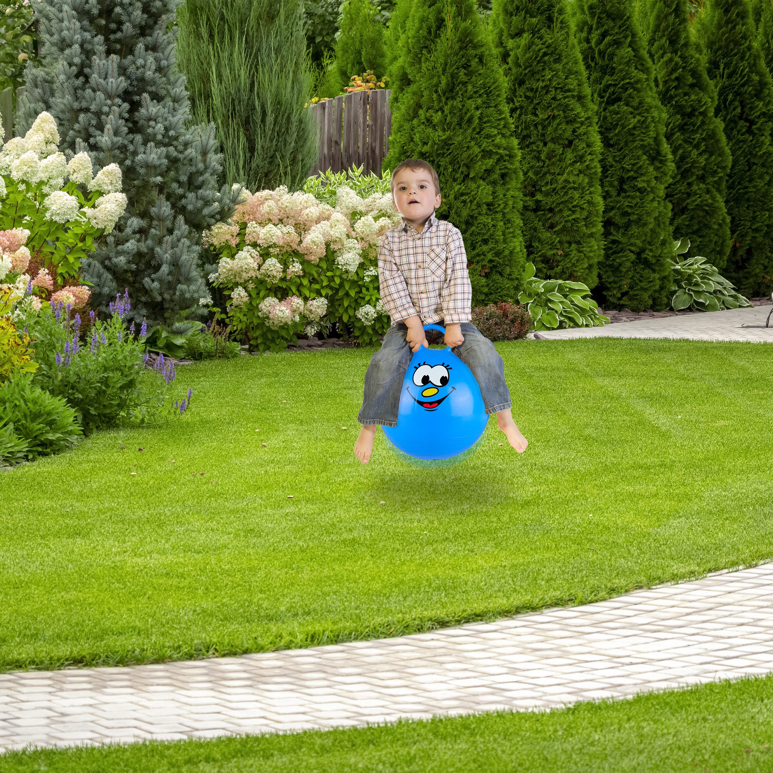 relaxdays Hüpfball für Kinder, (1-tlg), blau – Bild 5 von 5