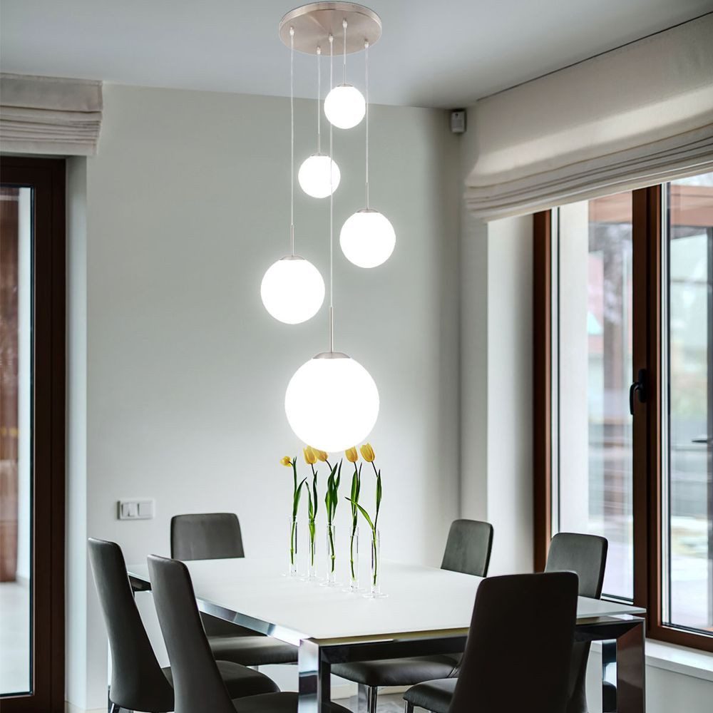 Steinhauer LIGHTING Hängeleuchte, Leuchtmittel nicht inklusive, Hängelampe Esstischleuchte Glaskugel modern Höhe anpassbar Pendellampe