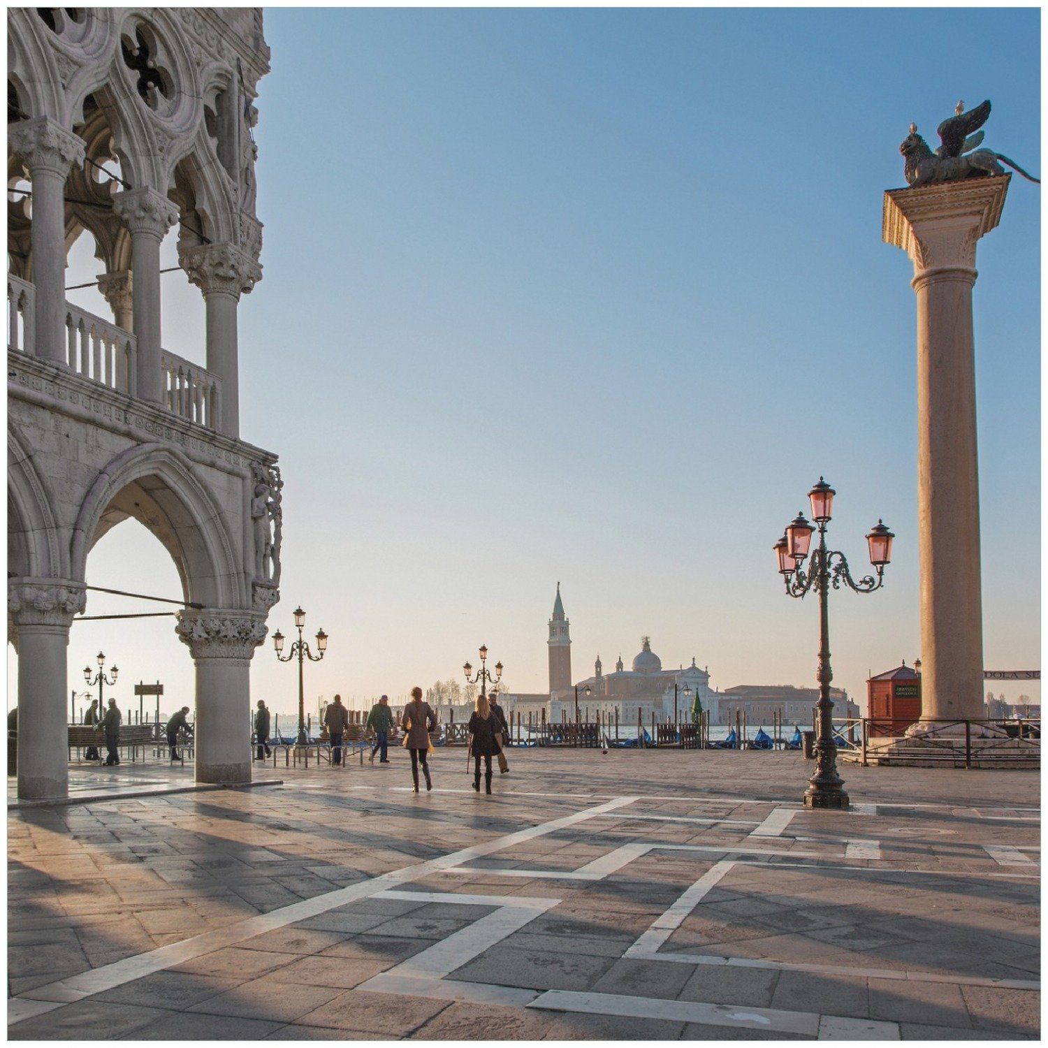 Wallario Memoboard Venedig - Dogenpalast, Markusplatz und San Giorgio Maggiore I