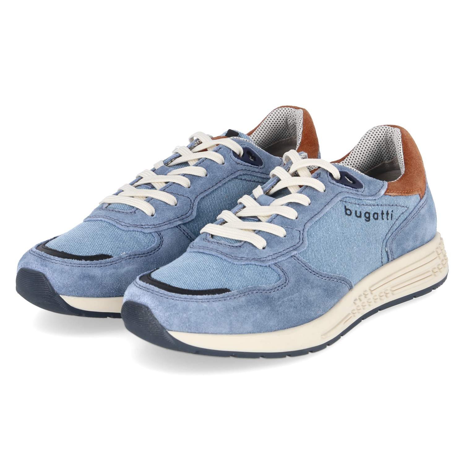 bugatti Bugatti 333AX8021469-4042 SMU Herren Leder & Textil blue Schnürschuh