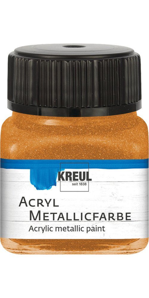 Kreul Metallglanzfarbe Acryl Metallicfarbe, 20 ml Goldbronze