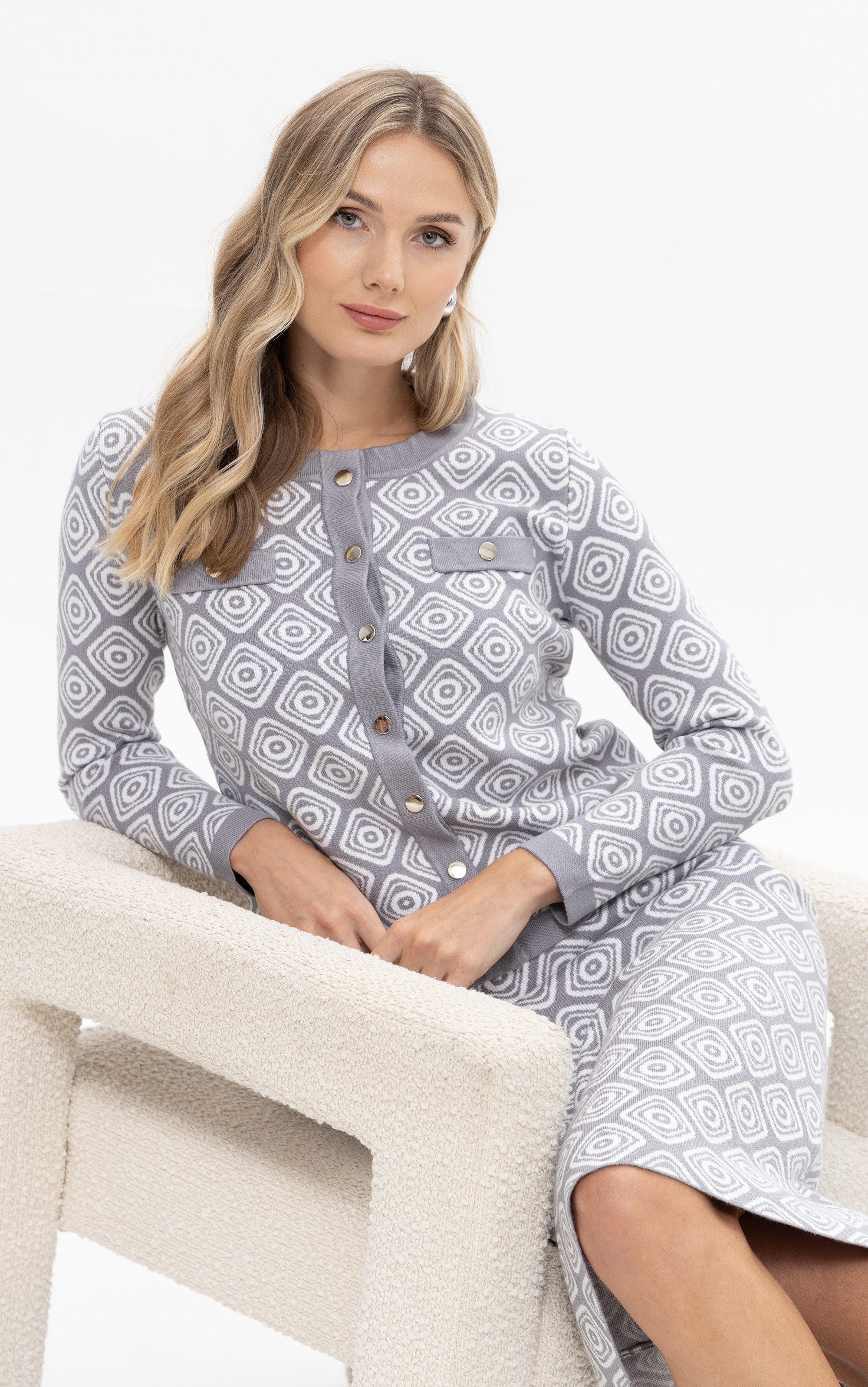 Passioni Cardigan mit geometrischem Muster günstig online kaufen