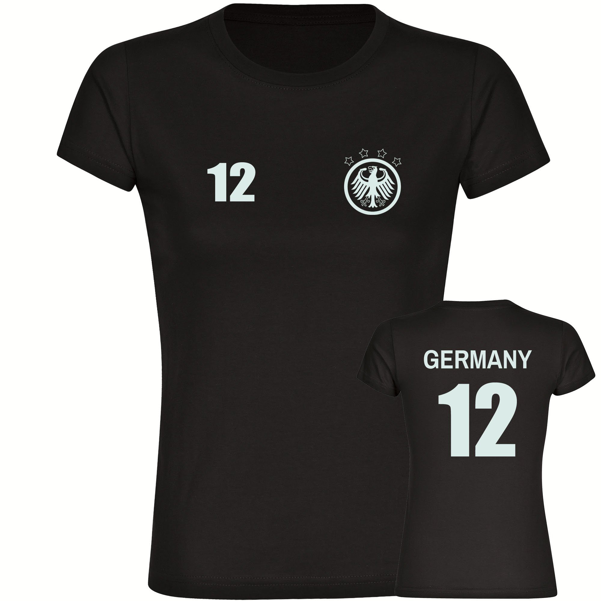 multifanshop T-Shirt Damen Germany - Adler Retro Trikot 12 - Frauen