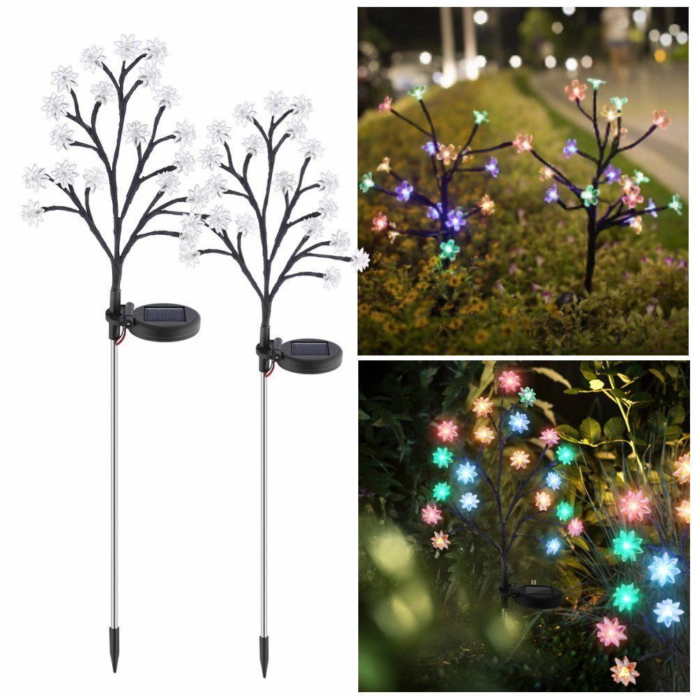 iscooter LED Solarleuchte Solarleuchte Terrasse Deko, für Garten Rasen Außen Solarleuchten Buntes Außen, Wasserdicht, Gartenleuchten Gehweg Solarlampe, Solarlampen Solar LED Licht Stück 2