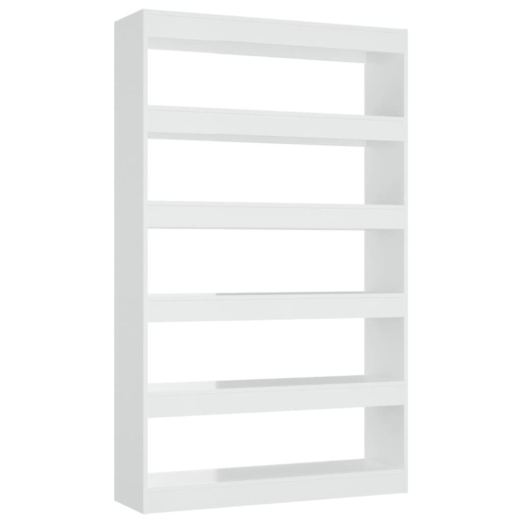 Bücherregal 100x30x166 Hochglanz-Weiß cm Bücherregal/Raumteiler furnicato