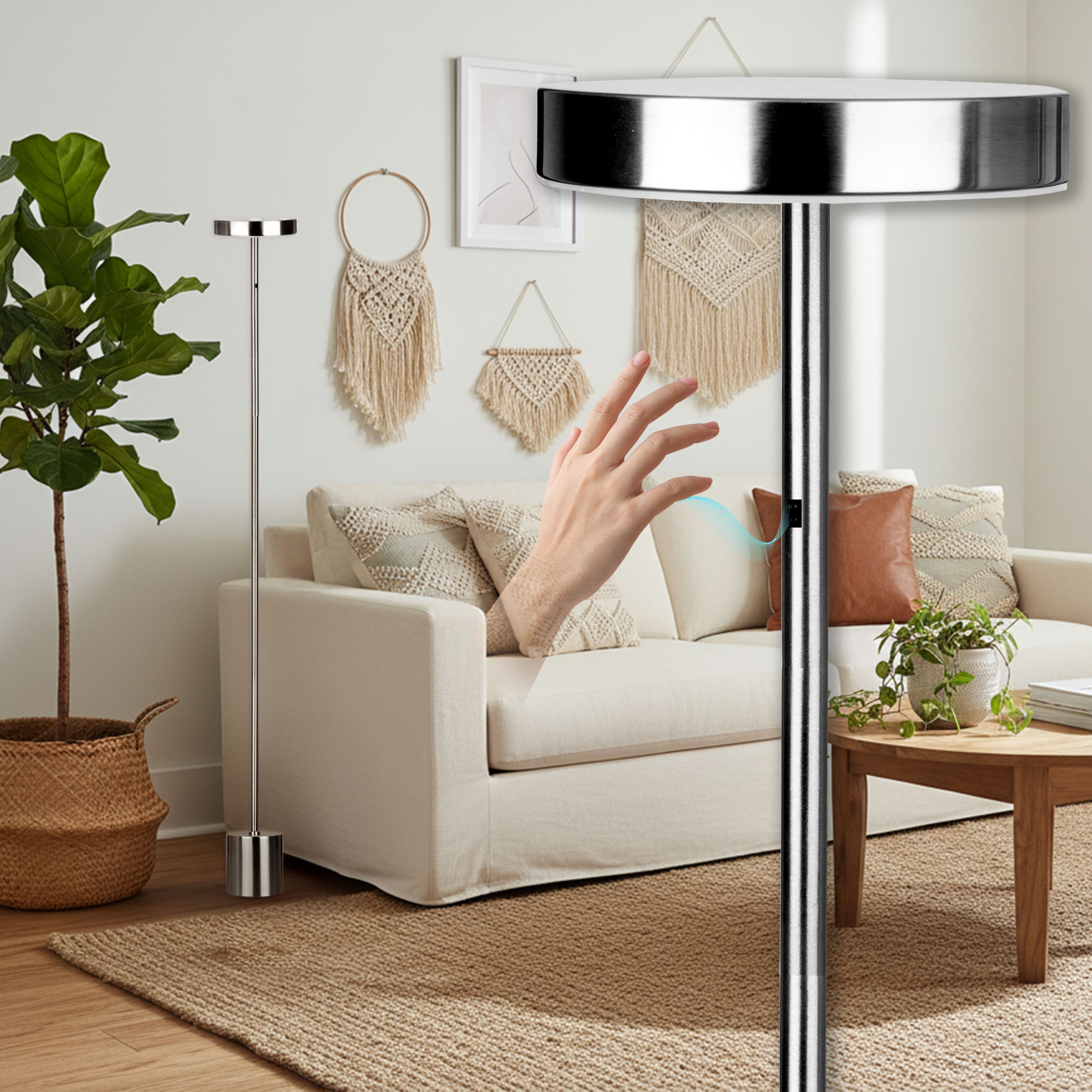 Northpoint LED Stehlampe Stehleuchte dimmbar mit Gestensteuerung für Wohnzimmer