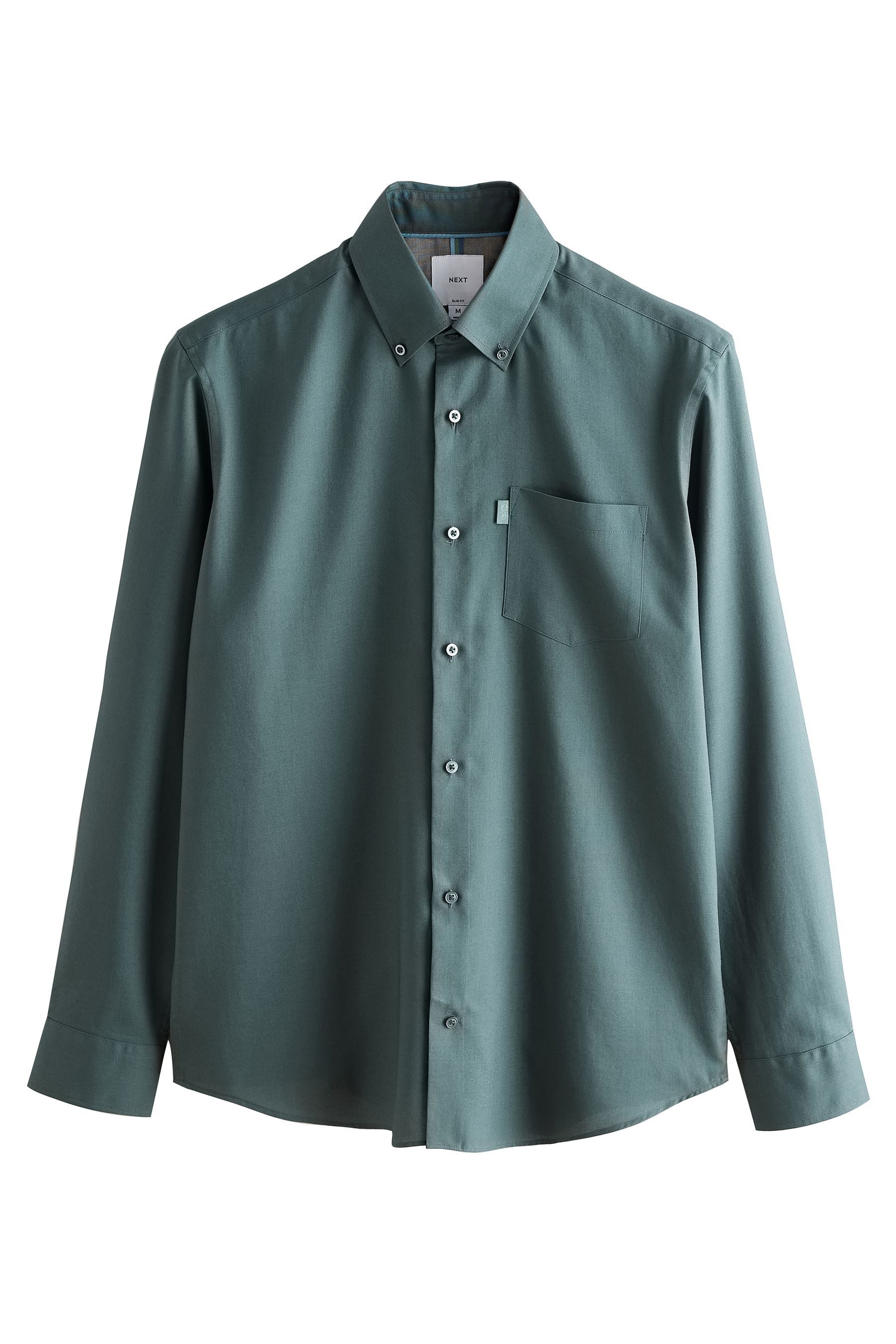 Next Langarmhemd Bügelleichtes Regular Fit Button-down-Oxfordhemd (1-tlg)
